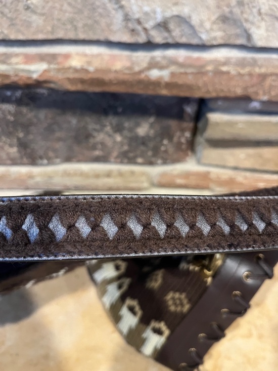 The Sak Pink Label Brown Patterned Knit & Leather Shoulder Bag - Picture 8 of 10